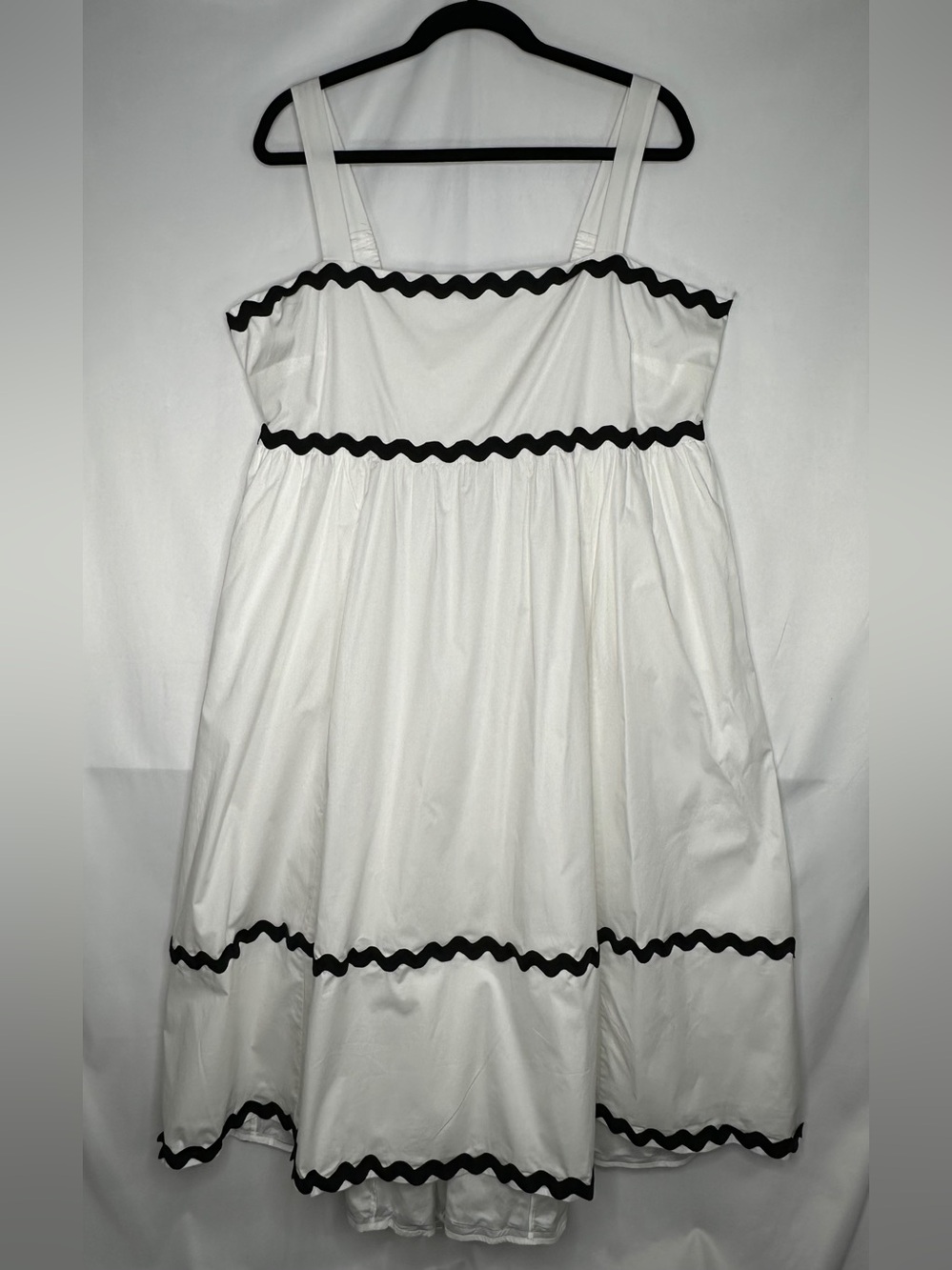 Belle Isle By Torrid, White A-Line Sundress with Black Trim